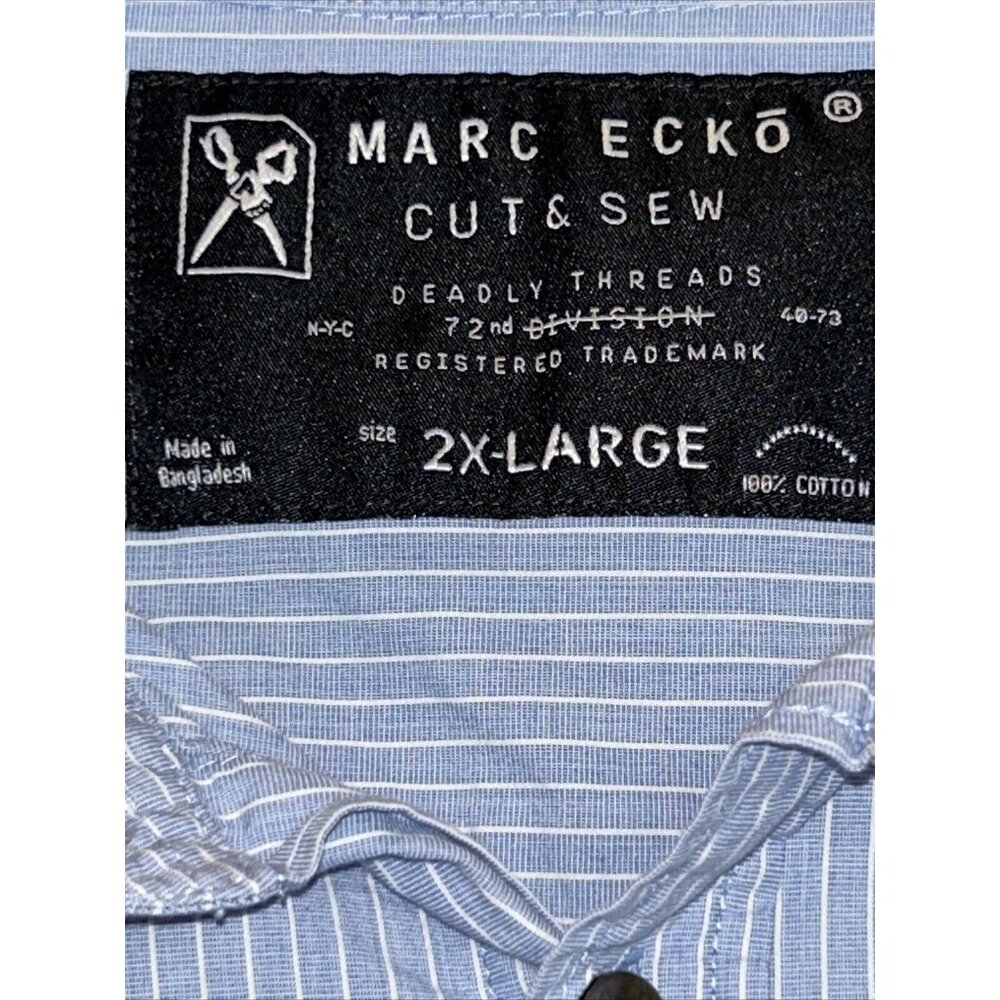 Marc Ecko Cut Sew Button Up Shirt Men’s XXL Long Sleeve Deadly Threads